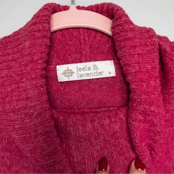 Leela and Lavender Pink Turtleneck Long Sleeve Sweater Size Small - Picture 5 of 8